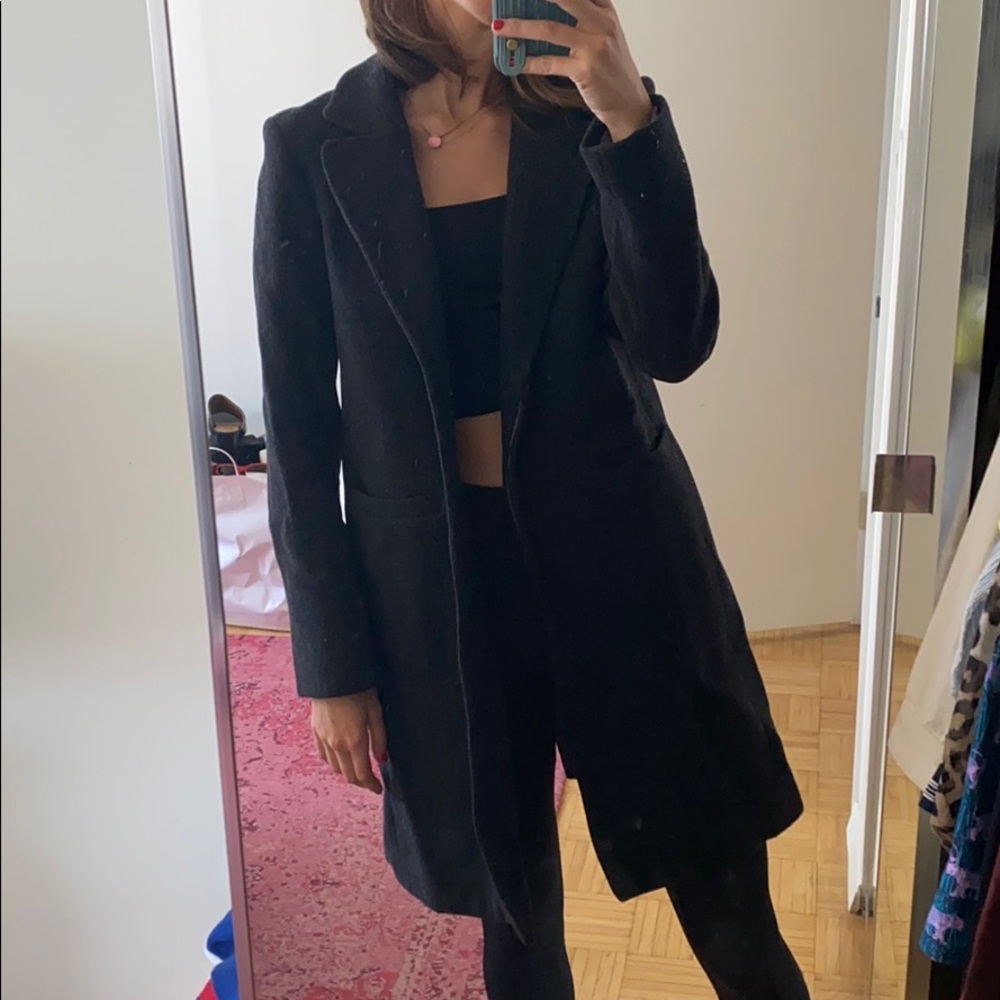 Grey Wool Maje Coat